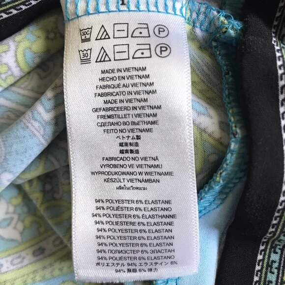 Michael Kors Women's Jersey Shift Dress Size 2X Stretch Paisley Blue Green - Picture 7 of 7